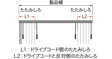 バトン・コード操作(両バトン)のたたみしろ寸法