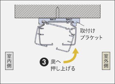 奥へ押し上げる
