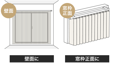 壁面や窓枠正面に