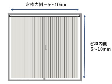 窓枠内側－5～10mm