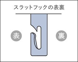 スラットフックの表裏