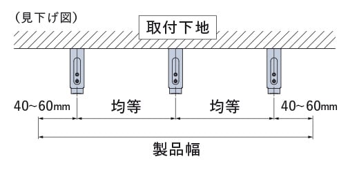 ブラケットの取付け間隔