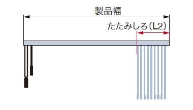 コード操作(片開き)のたたみ代(L2)