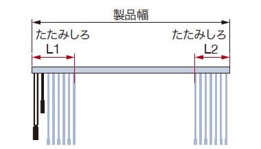 コード操作(両開き)のたたみ代