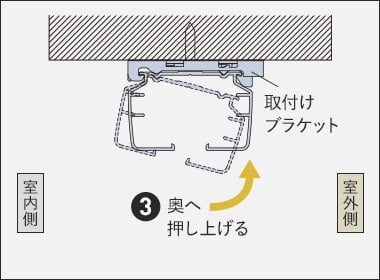 奥へ押し上げる