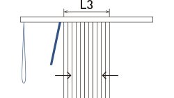 L3：操作バトンを用いて中央寄せした場合のたたみ代寸法