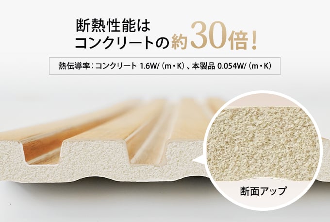 断熱性能はコンクリートの約30倍！