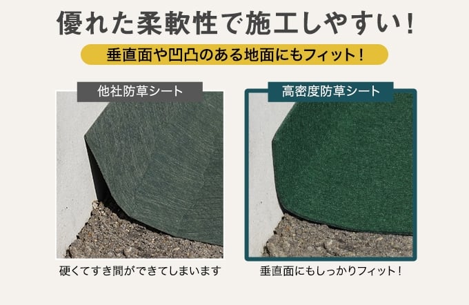 優れた柔軟性で施工しやすい!