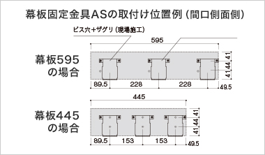 幕板固定金具ASの取付け位置例