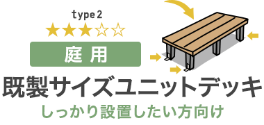 【庭用】既製サイズユニットデッキ｜しっかり設置したい方向け
