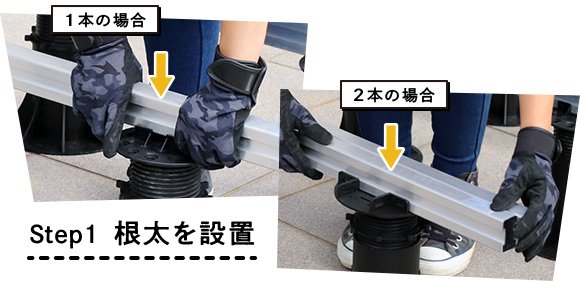 Step1 根太を設置