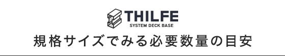 THILFE 規格サイズでみる必要数量の目安