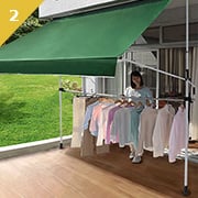 物干し竿付 つっぱりオーニング