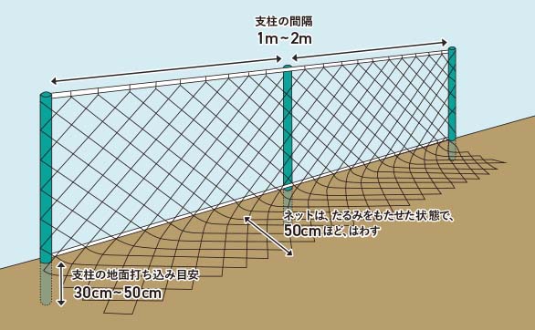 防獣ネットの張り方