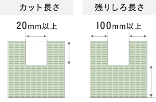 矢印の寸法が全て100mm以上