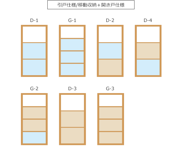 引戸仕様/移動収納＋開き戸仕様