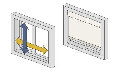 天井付け　窓枠内に取り付ける場合