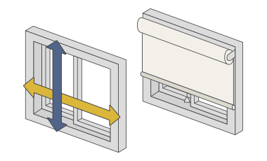 正面付け　窓枠を覆う場合