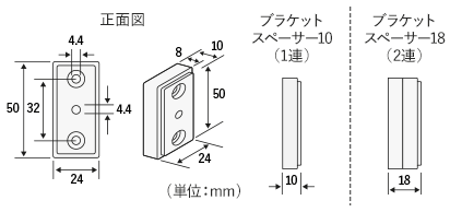 ブラケットスペーサーの寸法