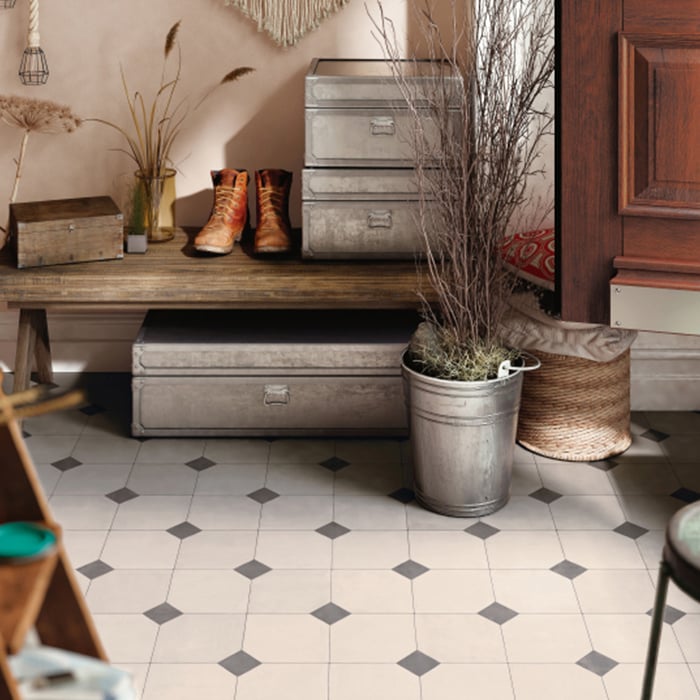 クッションフロア 土足 タイル柄 サンゲツ 182cm巾 2.3mm厚 ドレンテ