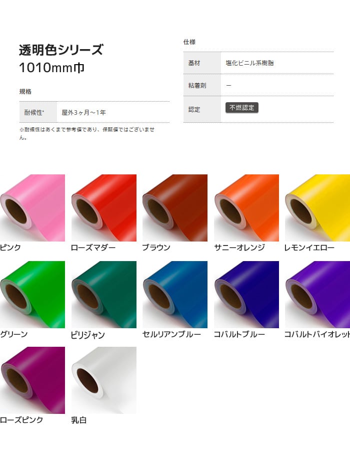 カッティングシート 中川ケミカル 透明色シリーズ 1010mm巾 カッティングシートの通販 DIYショップRESTA