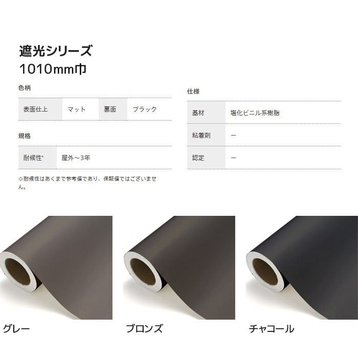 中川ケミカル カッティングシート 遮光シリーズ 1010mm巾 | カッティングシートの通販 | DIYショップRESTA