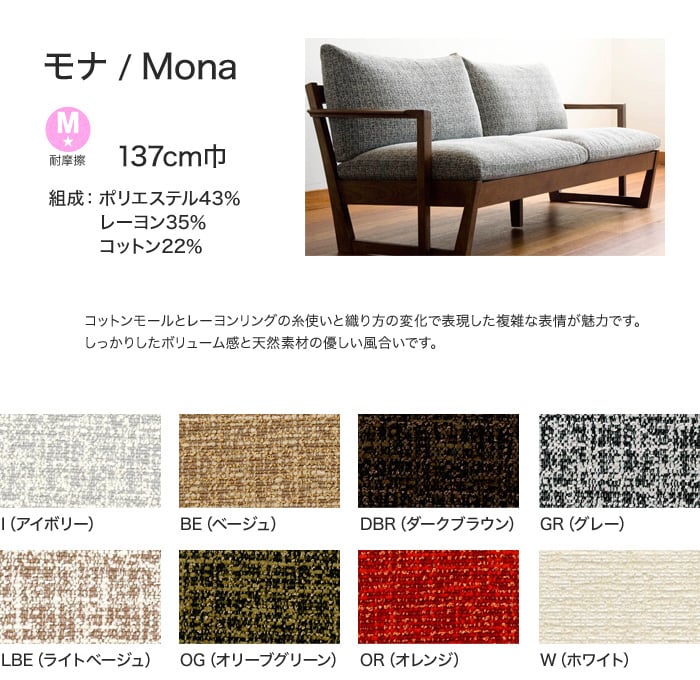 FORESTEX Textureed Fabrics 椅子張り生地 モナ (137cm巾) 1m お得な張替用ウレタン2枚セット