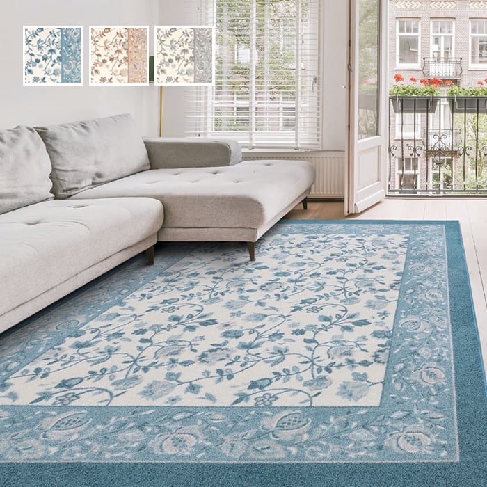 防炎 マット/絨毯 〔約190×290cm ブルー〕 手洗いOK すべりにくい ホットカーペット対応 『ジュレ』 プレーベル〔代引不可〕 防炎 マット&frasl;絨毯 約190×190cm ブルー 手洗いOK すべりにくい