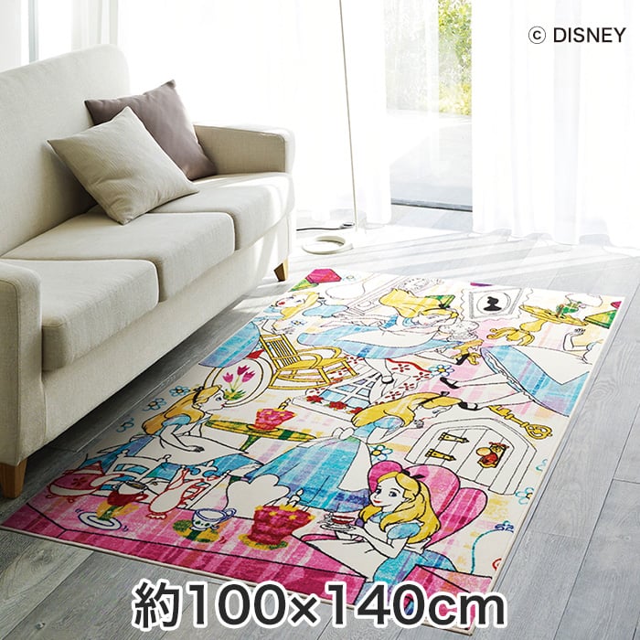 スミノエ ディズニーラグマット Alice Story Rug ストーリーラグ 約100 140cm Resta