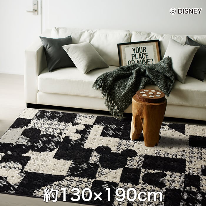 スミノエ ディズニーラグマット Mickey Geonetory Ciecle Rug ジオメトリーサークルラグ 約130 190cm Resta