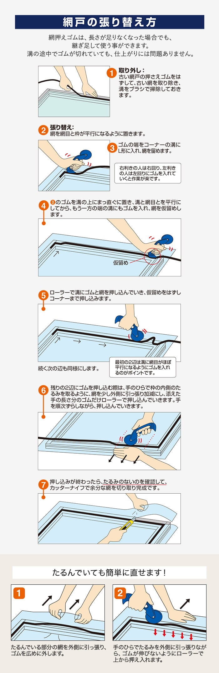 網戸の張り替え方