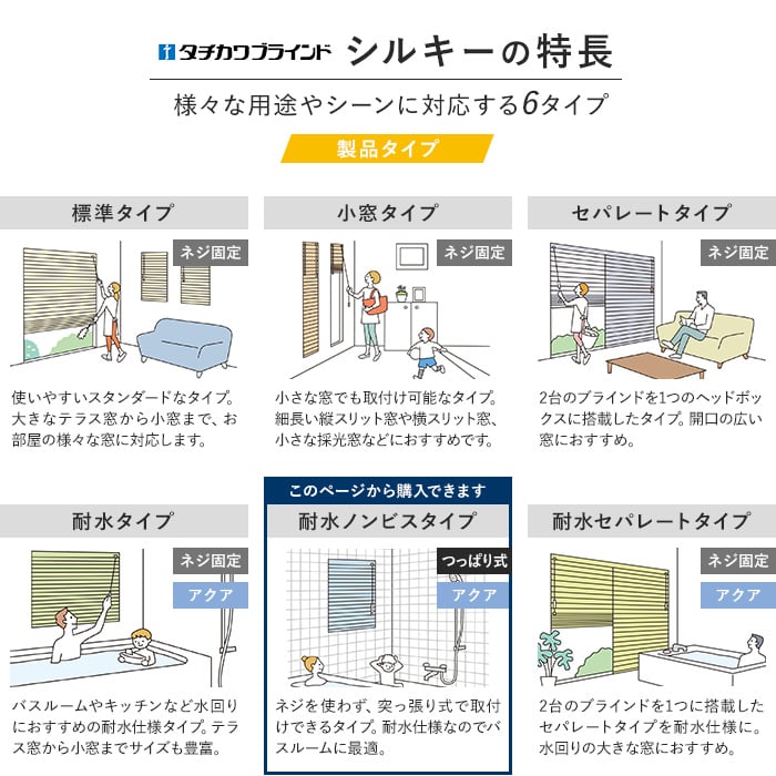 ブラインド アルミ 浴室用 タチカワブラインド シルキー アクア ノン