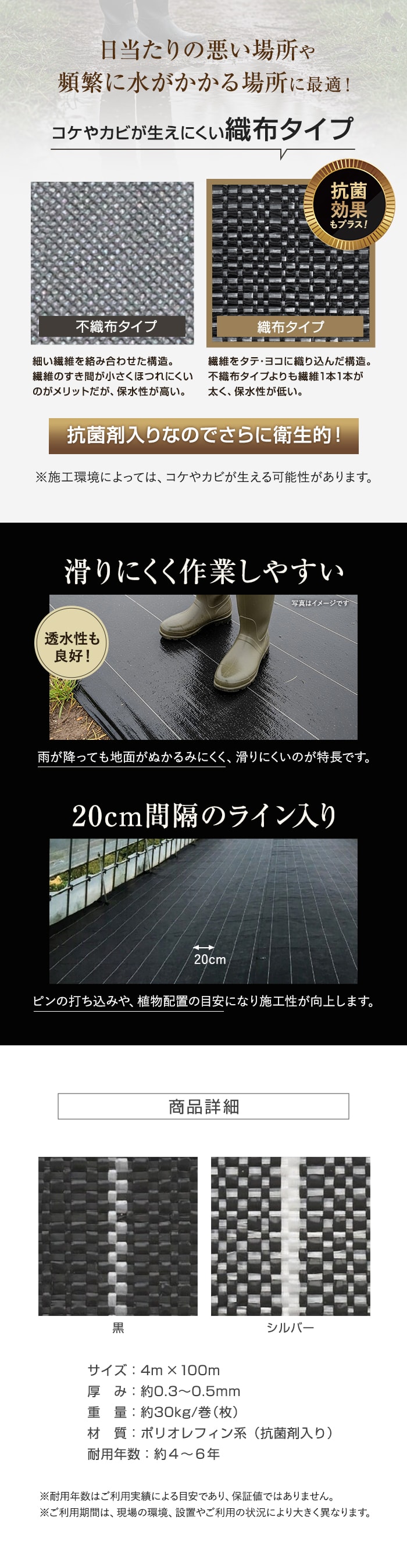 【法人・個人事業主様専用】イノベックス 防草シート ダイオグランドシート 1515 4m×100m