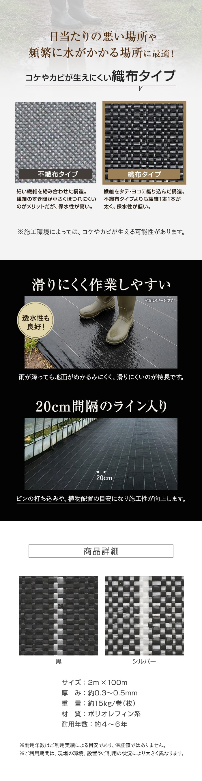 【法人・個人事業主様専用】イノベックス 防草シート ダイオグランドシートS 1515-S 2m×100m