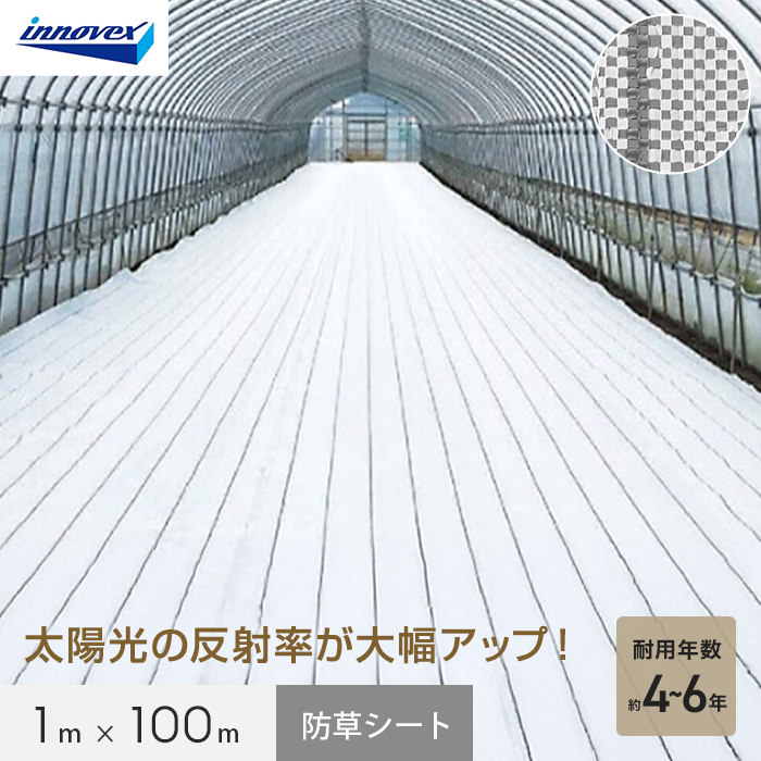 イノベックス 防草シート ダイオグランドシート α ホワイト 1516OW 1m×100m 4~6年
