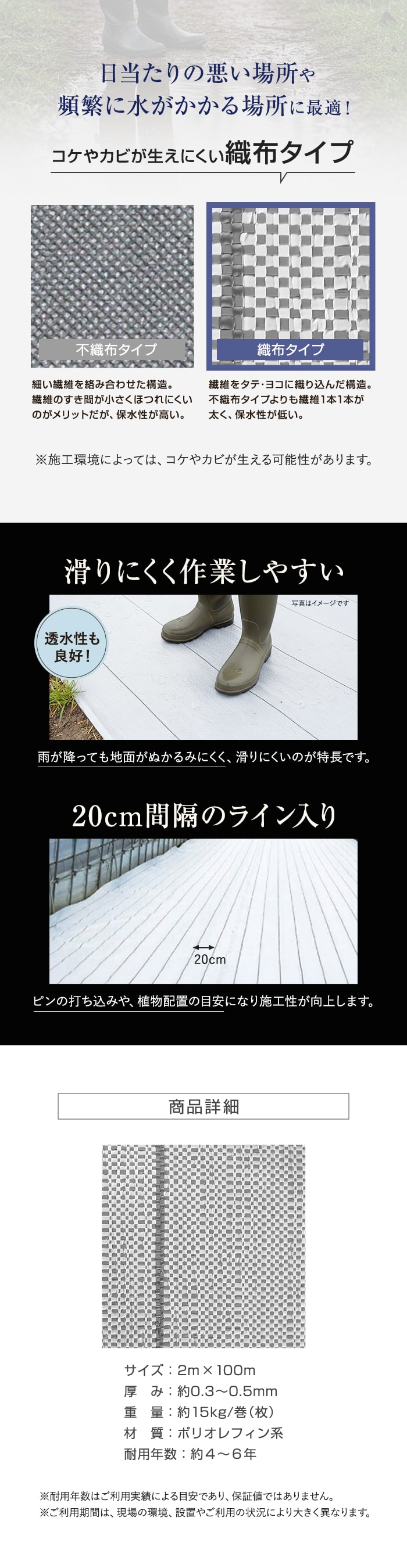 【法人・個人事業主様専用】イノベックス 防草シート ダイオグランドシート α ホワイト 1516OW 2m×100m