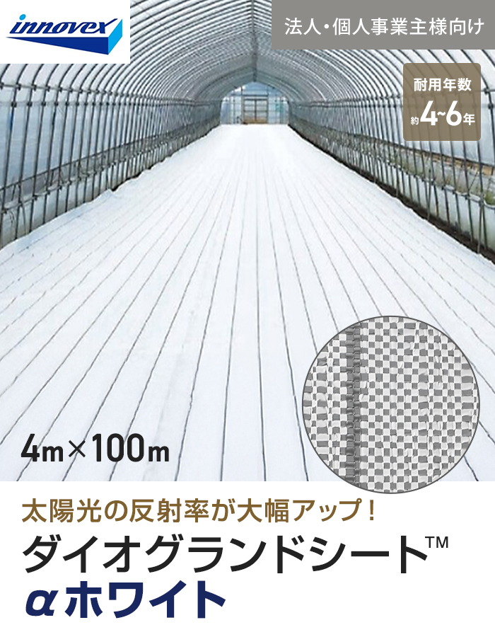 【法人・個人事業主様専用】イノベックス 防草シート ダイオグランドシート α ホワイト 1516OW 4m×100m
