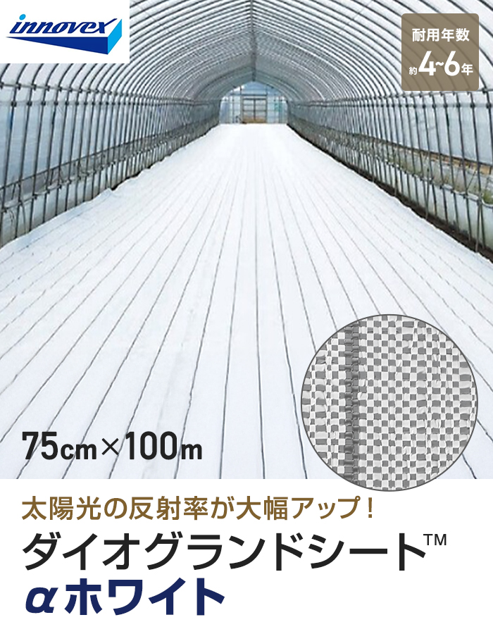 イノベックス 防草シート ダイオグランドシート α ホワイト 1516OW 0.75m×100m