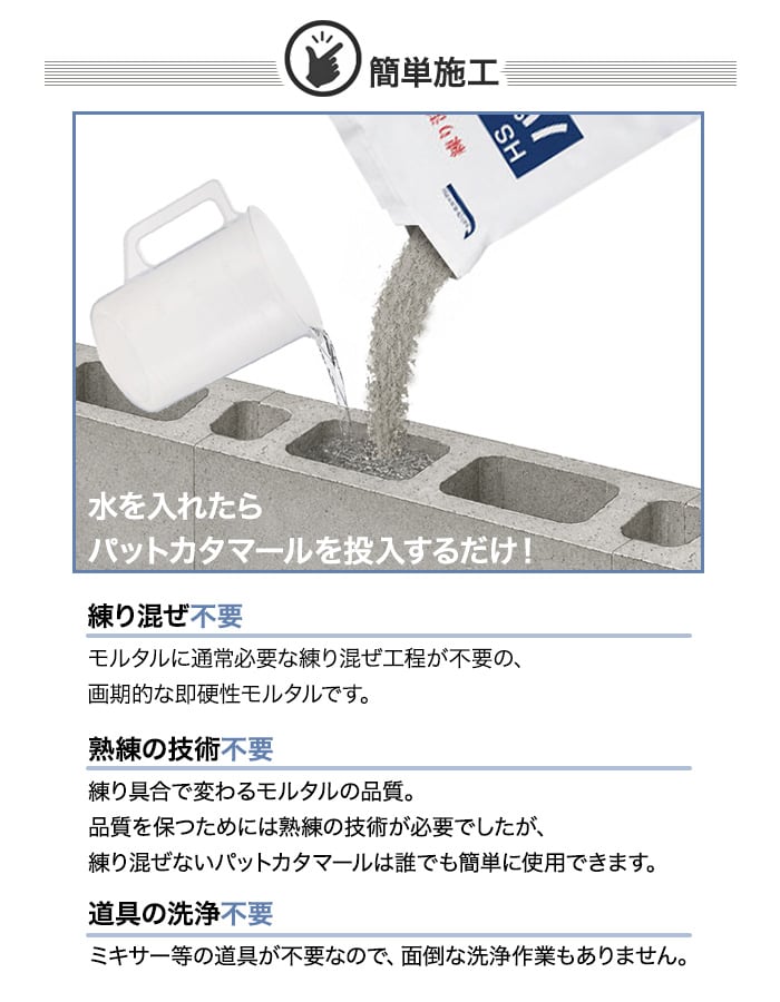 パットカタマール 10kg×2袋 超速 硬化 モルタル 練り混ぜ不要