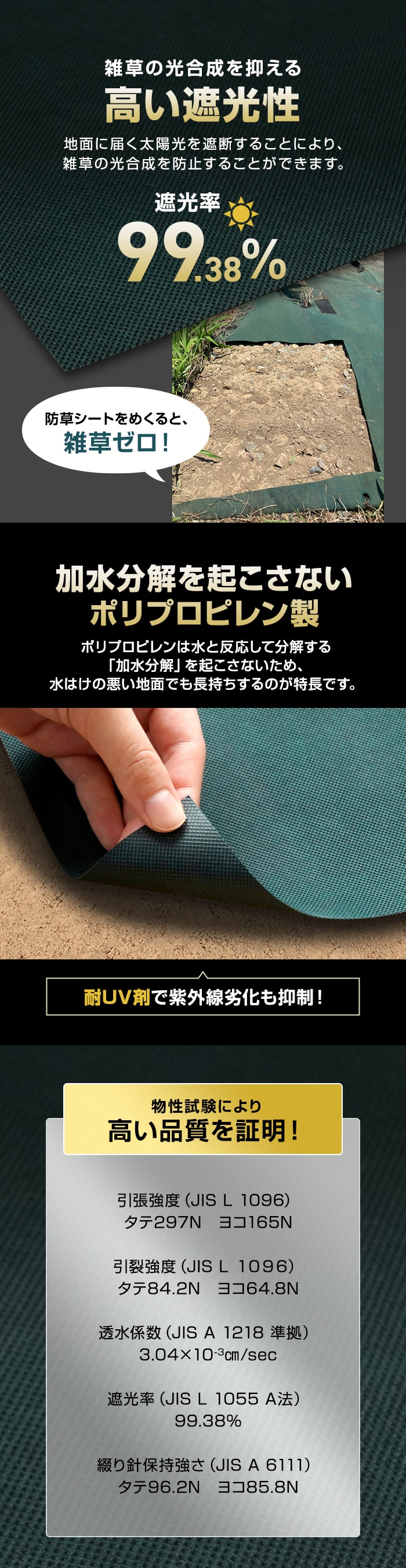 【法人様限定特別価格】防草シート 約8～10年耐用 1m×10m巻 不織布 SGV防草シート