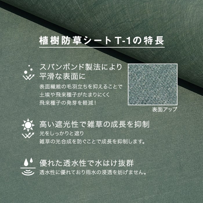 防草シート 谷口産業 植樹防草シートT-1 1m×50m 不織布 300g/平米 1mm厚 DIYショップRESTA