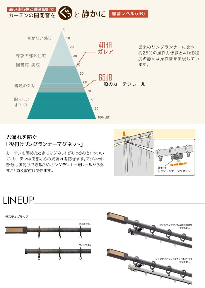 カーテンレール ダブル シングル 2.1m 3.1m サイズオーダー ガレア