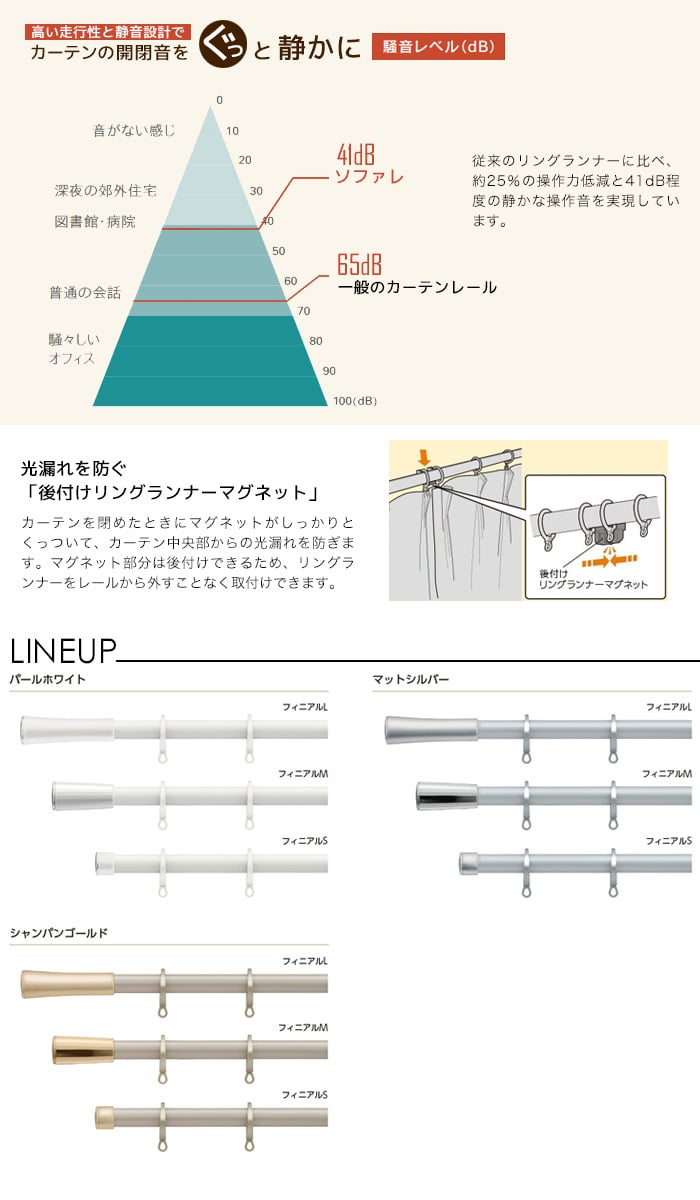 カーテンレール ダブル シングル 2.1m 3.1m サイズオーダー ソファレ