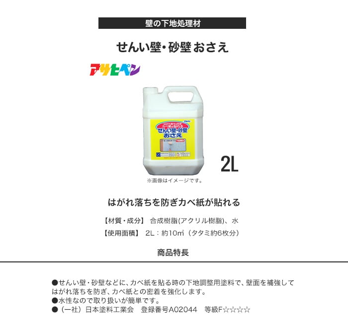 はがれ落ちを防ぎ壁紙が貼れる せんい壁・砂壁おさえ 2L | 下地処理材・補修材の通販 | DIYショップRESTA