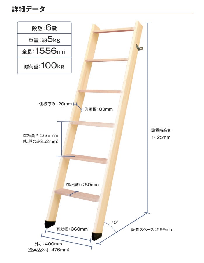 北欧ラダー 6段 詳細データ