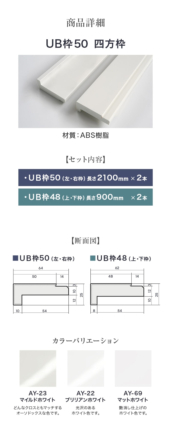UB枠 50 四方枠セット H2100×W900mm ラフカット