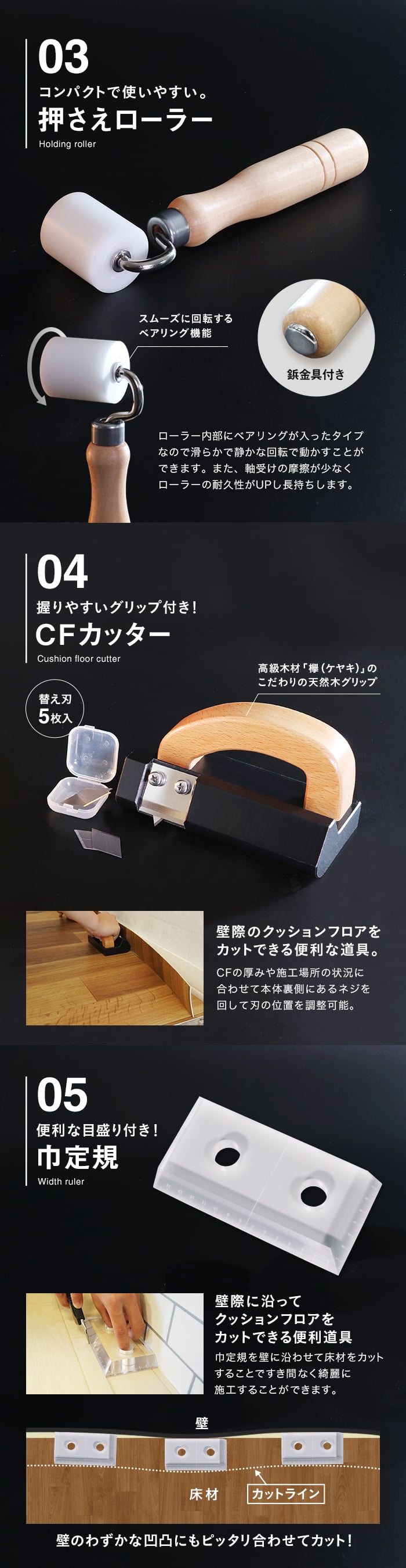 押さえローラー