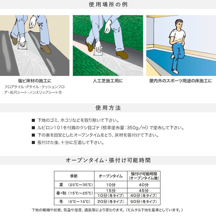 強力接着・高耐水性】 ビニル床材・人工芝用 ウレタン樹脂系接着剤 ルビロン101 16kg （約45平米施工可） ボンド・接着剤の通販  DIYショップRESTA