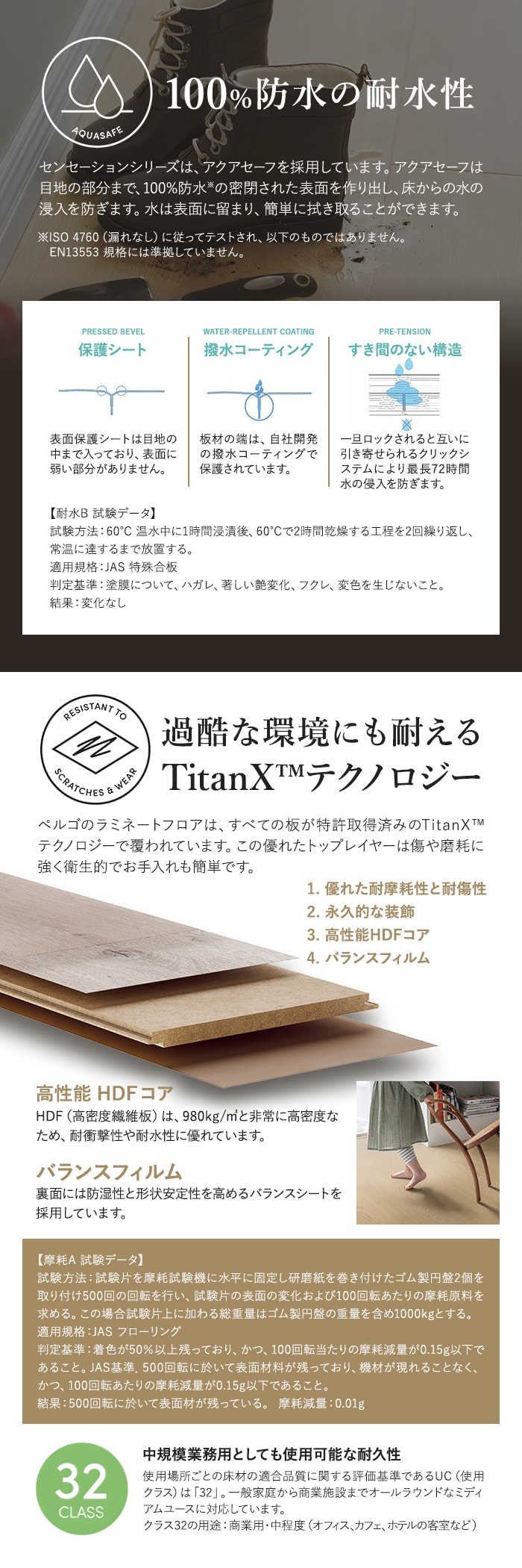 はめ込み式フローリング ペルゴラミネートフロア センセーションシリーズ 8mm厚 190×1380mm 7枚入 約1.84平米