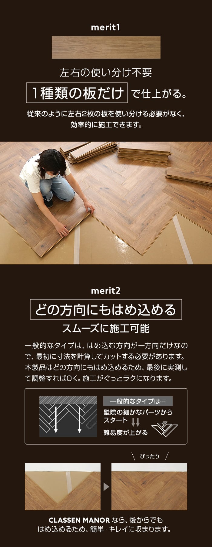 どの方向にもはめ込める